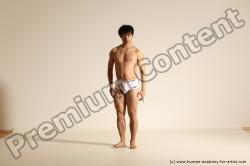 Underwear Martial art Man Asian Moving poses Slim Short Black Dynamic poses Academic