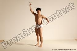 Underwear Martial art Man Asian Moving poses Slim Short Black Dynamic poses Academic