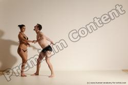 Underwear Woman - Man White Slim Brown Dancing Dynamic poses Academic