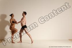 Underwear Woman - Man White Slim Brown Dancing Dynamic poses Academic