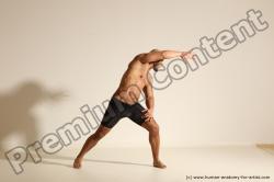 Underwear Man Black Muscular Bald Dancing Dynamic poses Academic