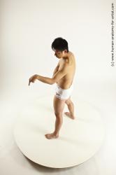 Underwear Fighting Man Asian Standing poses - ALL Slim Short Black Standing poses - simple Multi angles poses Academic