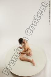 Nude Man White Sitting poses - simple Slim Short Brown Sitting poses - ALL Multi angles poses Realistic