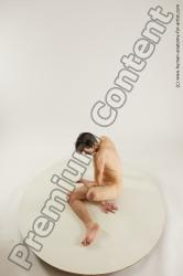 Nude Man White Sitting poses - simple Slim Short Brown Sitting poses - ALL Multi angles poses Realistic