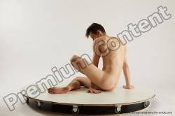 Nude Man White Sitting poses - simple Slim Short Brown Sitting poses - ALL Multi angles poses Realistic