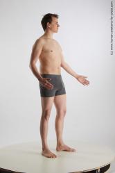 Underwear Man White Standing poses - ALL Slim Short Brown Standing poses - simple Standard Photoshoot Academic