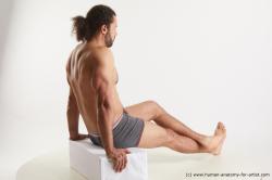 Underwear Man Black Sitting poses - simple Muscular Medium Black Sitting poses - ALL Standard Photoshoot Academic