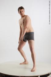 Underwear Man White Standing poses - ALL Slim Short Brown Standing poses - simple Standard Photoshoot Academic