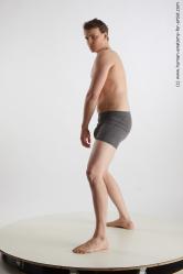 Underwear Man White Standing poses - ALL Slim Short Brown Standing poses - simple Standard Photoshoot Academic