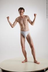 Underwear Man White Slim Short Brown Standard Photoshoot Academic