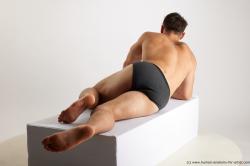 Underwear Man White Laying poses - ALL Athletic Short Brown Laying poses - on side Standard Photoshoot Academic