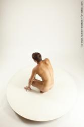 Nude Man White Kneeling poses - ALL Slim Short Brown Kneeling poses - on both knees Multi angles poses Realistic