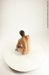 Nude Man White Kneeling poses - ALL Slim Short Brown Kneeling poses - on both knees Multi angles poses Realistic