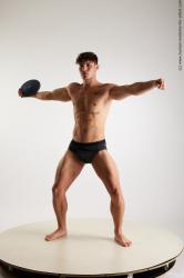 Underwear Man White Standing poses - ALL Athletic Short Brown Standing poses - simple Standard Photoshoot Academic