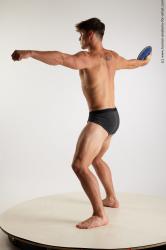 Underwear Man White Standing poses - ALL Athletic Short Brown Standing poses - simple Standard Photoshoot Academic