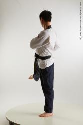 Sportswear Martial art Man Asian Standing poses - ALL Slim Short Black Standard Photoshoot Academic Fighting poses - ALL