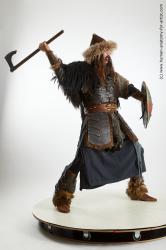 Fighting with axe Man White Standing poses - ALL Slim Long Brown Standard Photoshoot Academic Fighting poses - ALL