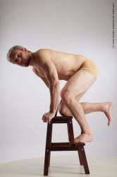 Underwear Man White Kneeling poses - ALL Athletic Short Grey Kneeling poses - on one knee Standard Photoshoot Academic