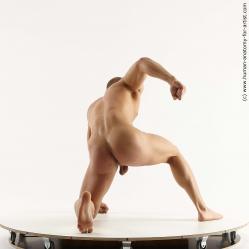 Nude Man White Kneeling poses - ALL Athletic Short Brown Kneeling poses - on one knee Standard Photoshoot Realistic