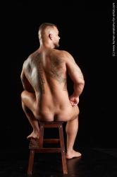 Nude Man White Sitting poses - simple Muscular Short Brown Sitting poses - ALL Standard Photoshoot Realistic