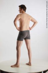 Underwear Man White Standing poses - ALL Slim Short Brown Standing poses - simple Standard Photoshoot Academic