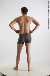 Underwear Man White Standing poses - ALL Slim Short Brown Standing poses - simple Standard Photoshoot Academic