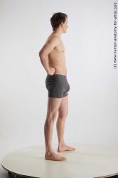 Underwear Man White Standing poses - ALL Slim Short Brown Standing poses - simple Standard Photoshoot Academic