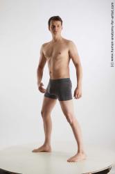 Underwear Man White Standing poses - ALL Slim Short Brown Standing poses - simple Standard Photoshoot Academic