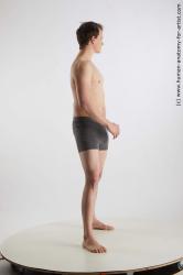 Underwear Man White Standing poses - ALL Slim Short Brown Standing poses - simple Standard Photoshoot Academic